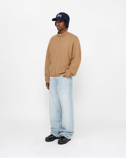PULL EN MÉRINOS BROSSÉ ENTIÈREMENT ZIPPÉ
