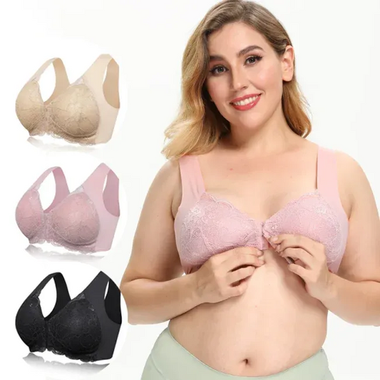 💕1 acheté = 1 gratuit💕 Soutien-gorge sans fil push-up confortable avec fermeture avant et maintien 5D