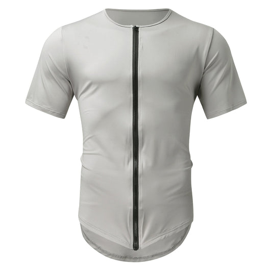 T-shirt Patrick à manches courtes, col rond et cardigan zippé