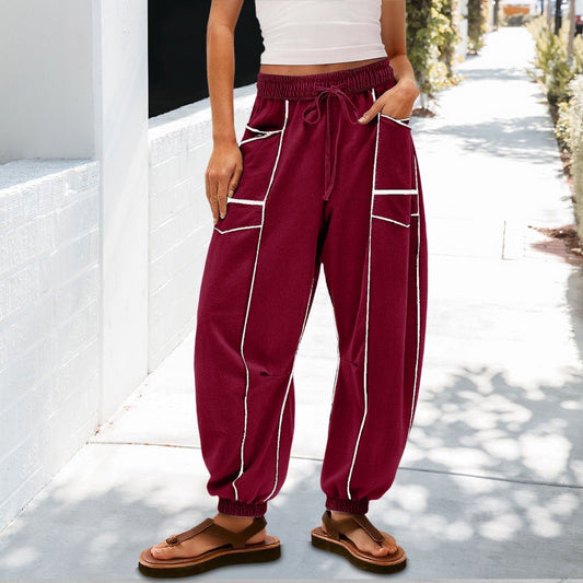 🔥Meilleurs Pantalons de Jogging en Solde 2025🔥Pantalons de Jogging Baggy Femme Jambes Larges avec Cordon de Serrage et Poches