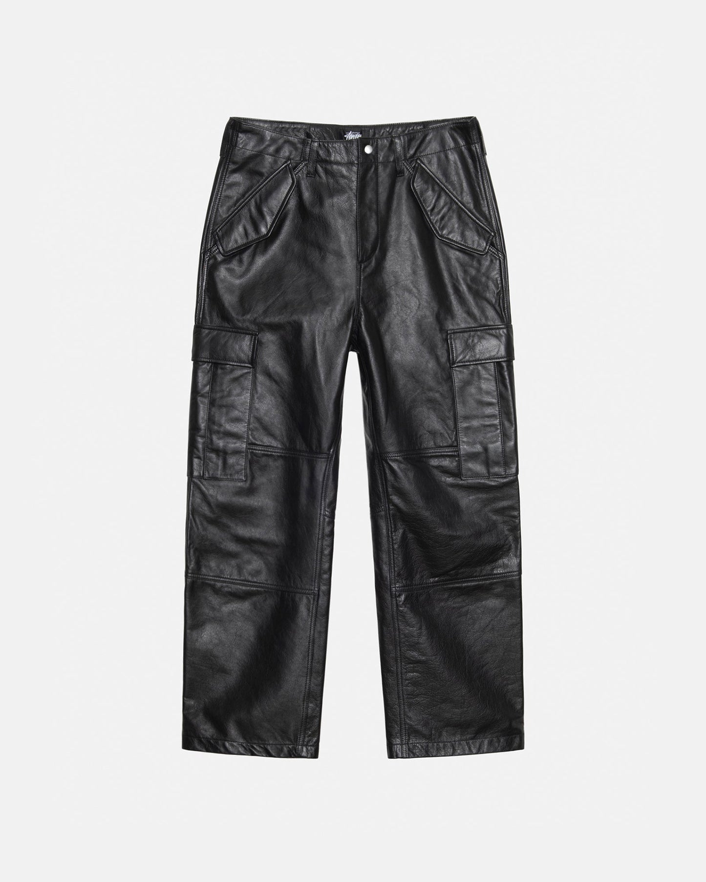 PANTALON EN CUIR CARGO MILITAIRE
