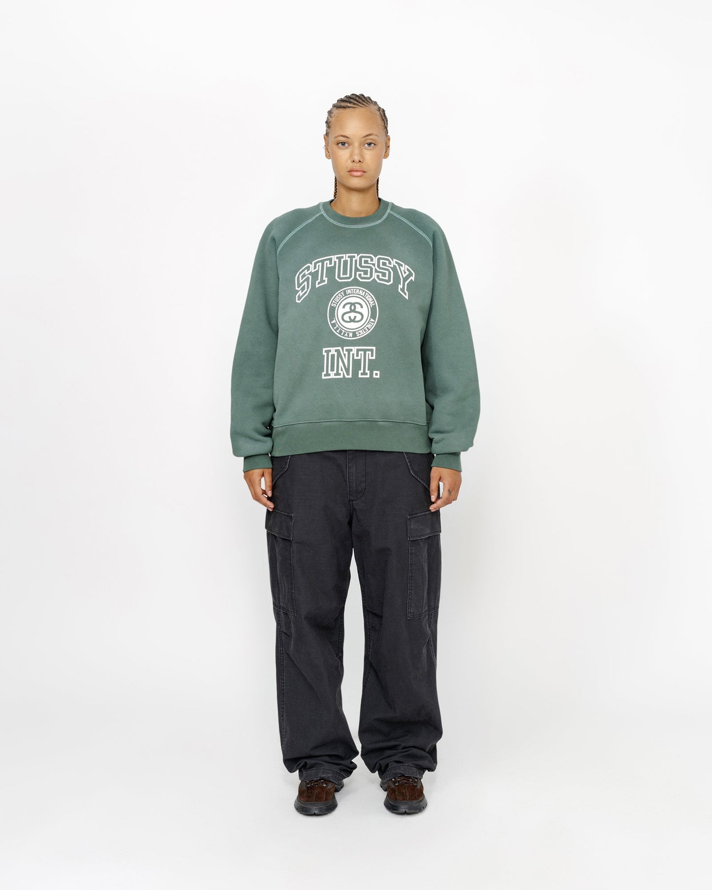 Sweat-shirt ras du cou raglan surpiqué