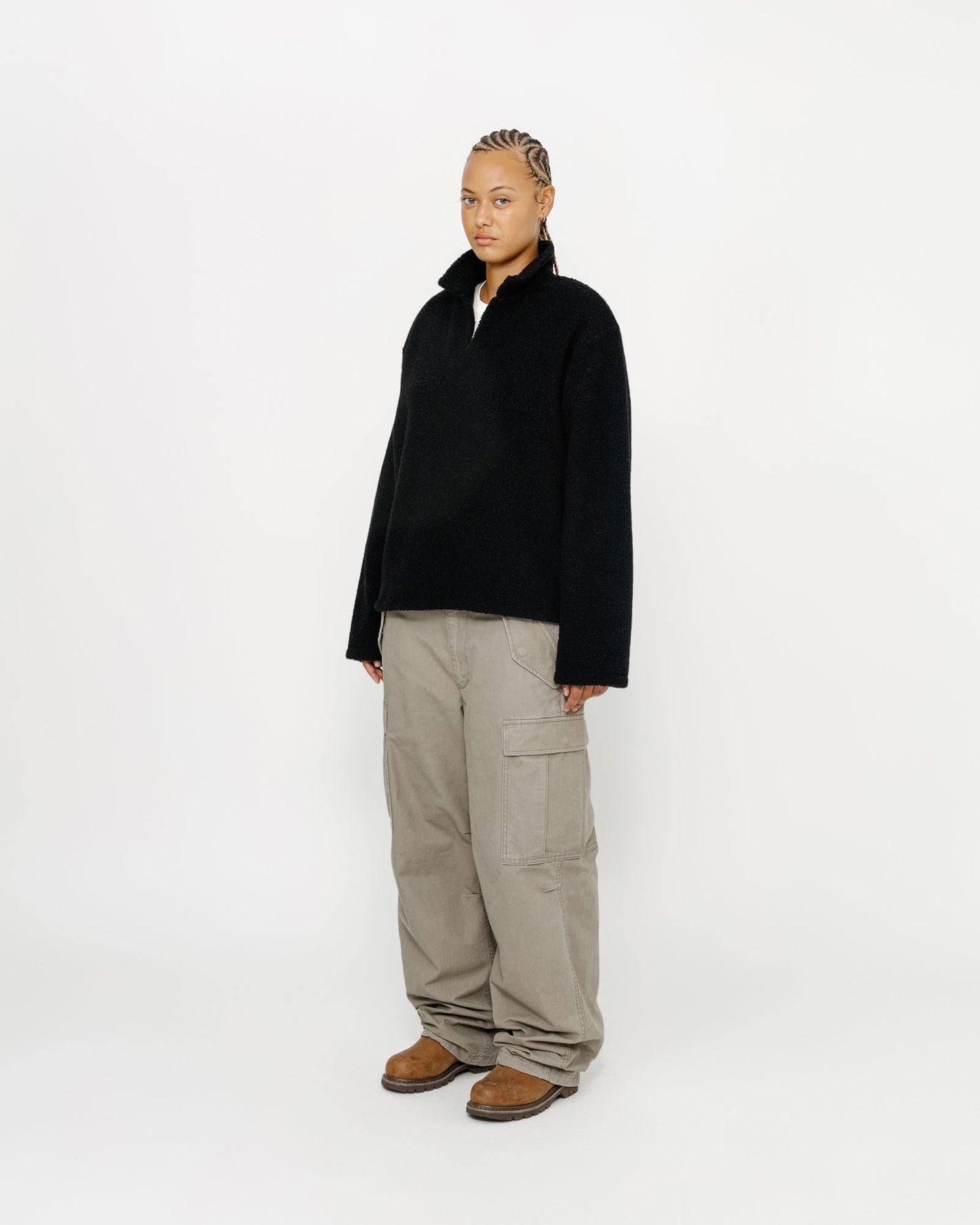 PULL OVER EN SHERPA MÉLANGE DE LAINE