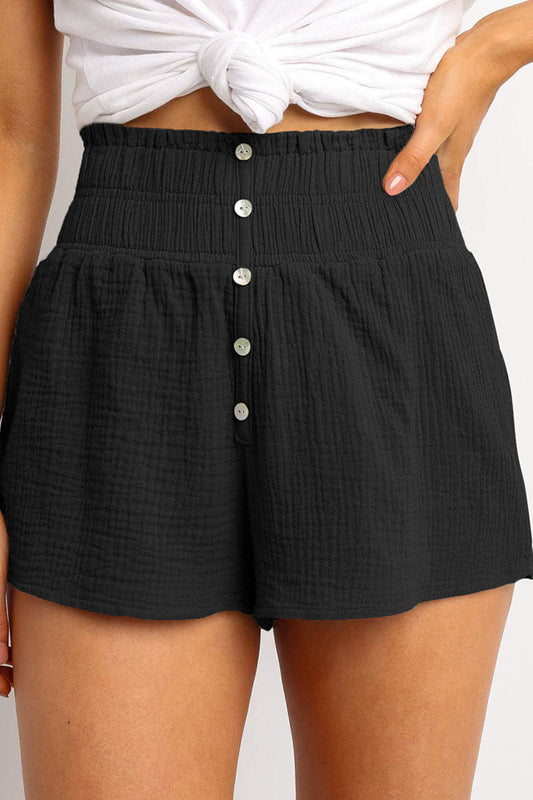 Locker geschnittene Damen-Shorts mit hoher Taille