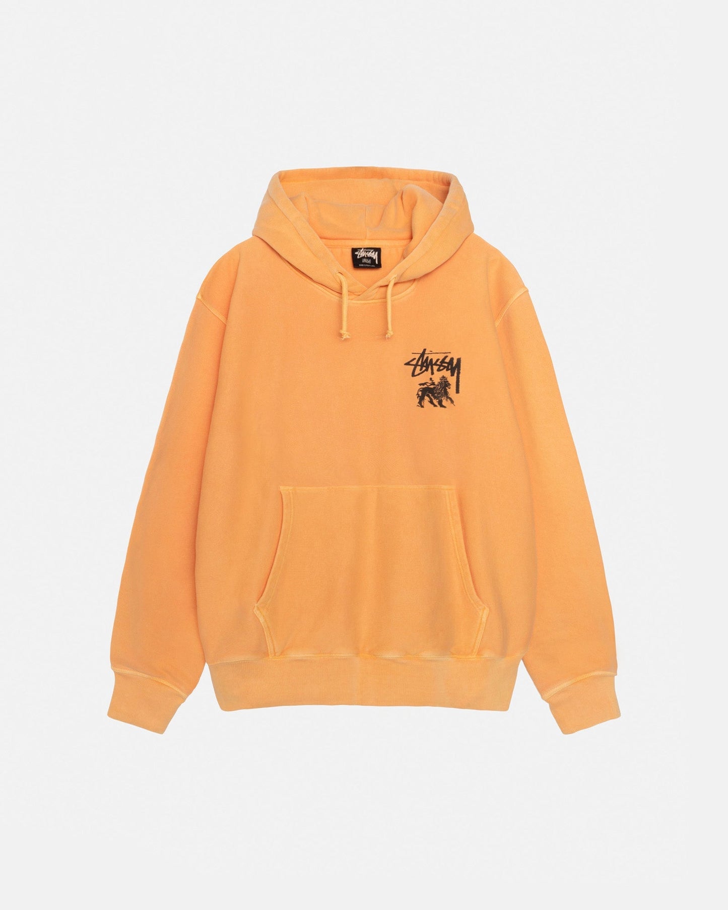 SWEAT À CAPUCHE LION RASTA TEINT EN PIÈCE