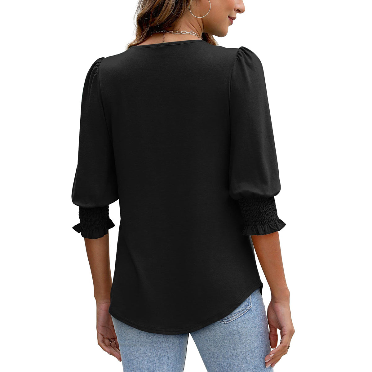 🥳Hauts d'été imprimés pour femmes T-shirt ample à manches coudes