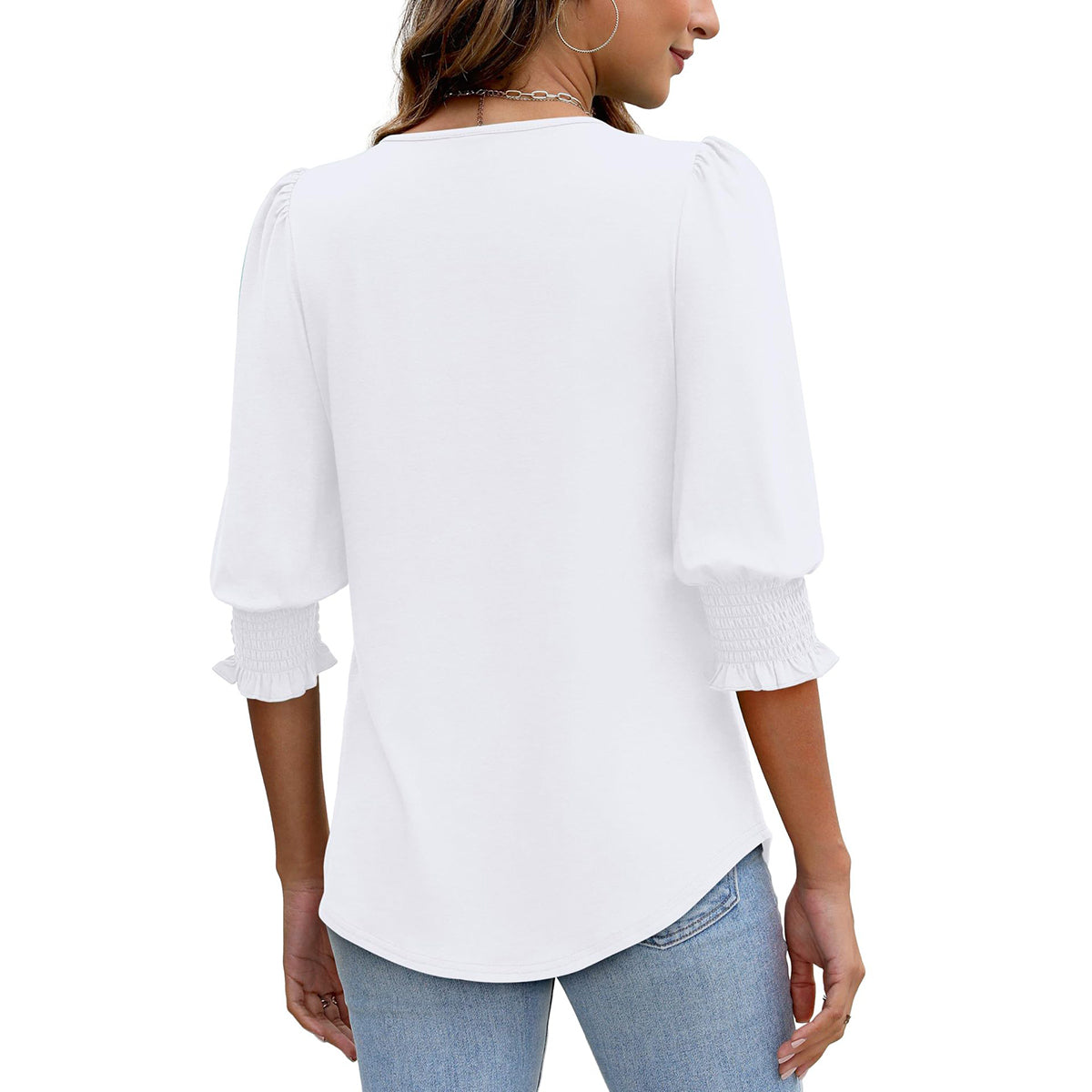 🥳Hauts d'été imprimés pour femmes T-shirt ample à manches coudes