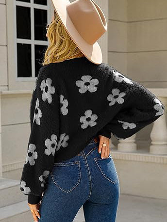 ✨Le Cardigan le plus vendu en 2025✨ | Cardigan Femme Léger en Maille Ouverte Florale Automne/Hiver