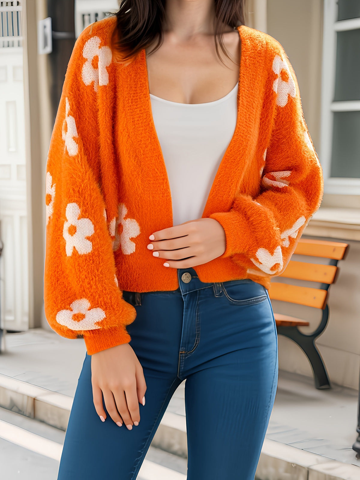✨Le Cardigan le plus vendu en 2025✨ | Cardigan Femme Léger en Maille Ouverte Florale Automne/Hiver