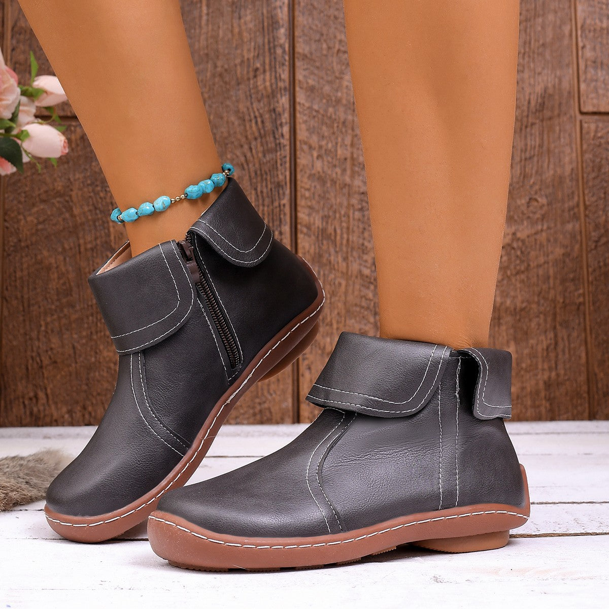 ⏰Dernier Jour ! 45% de RABAIS🔥Bottes de Marche Orthopédiques en Cuir Véritable pour Femmes
