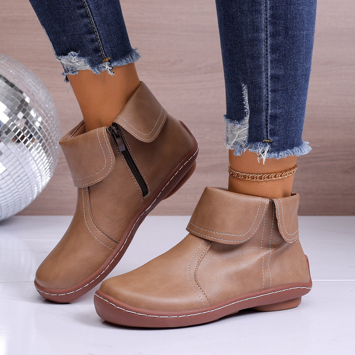 ⏰Dernier Jour ! 45% de RABAIS🔥Bottes de Marche Orthopédiques en Cuir Véritable pour Femmes