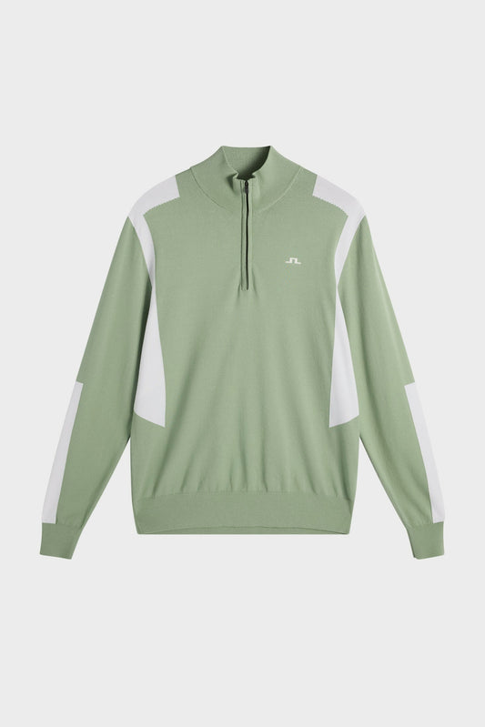 Kendrick Knitted Zip Sweater / Hedge Green